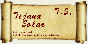 Tijana Solar vizit kartica